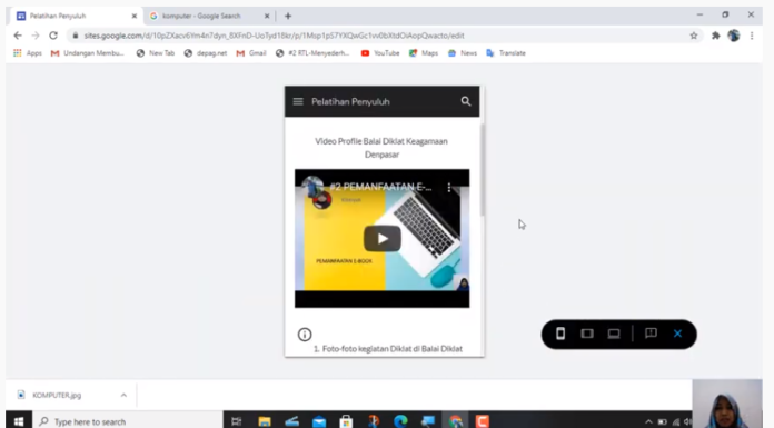 Diajarkan Membuat Website | Diklat PJJ Media Penyuluhan Berbasis Tik Angkatan II Muhimatul Kibtiyah