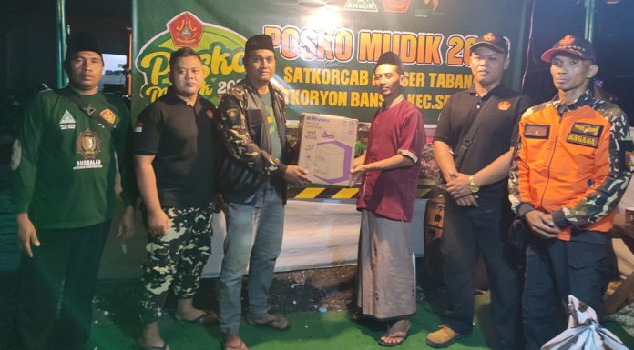 Posko Mudik Lebaran 2023 PC GP Ansor Tabanan